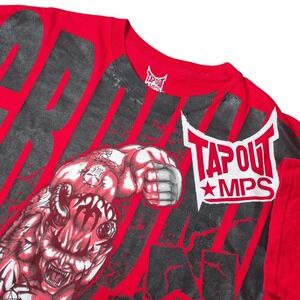 Tapout Mens XL Ground Pound MMA Graphic T Shirt Red UFC Fight Tee